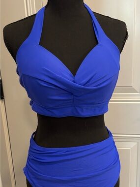Royal Blue Halter Bikini Set